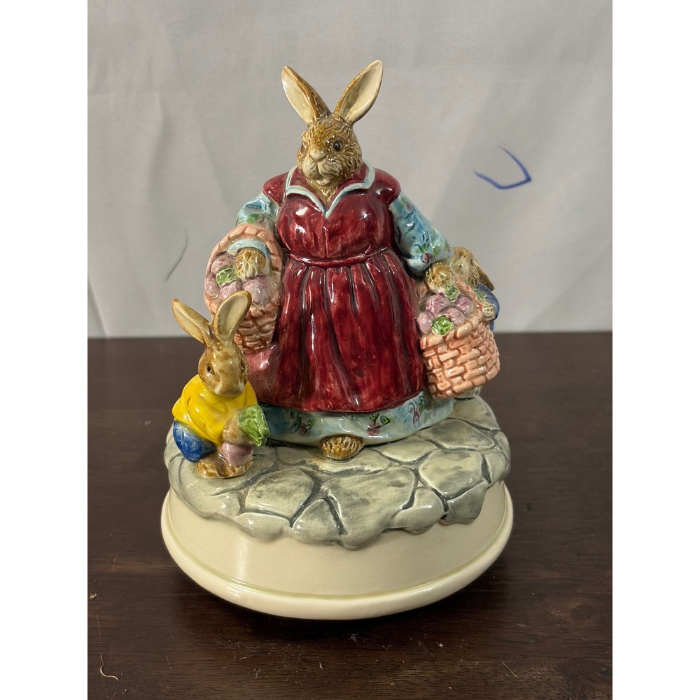 Otagiri Music Box The Edith Collection Rabbit Bunny Japan Vintage Excellent